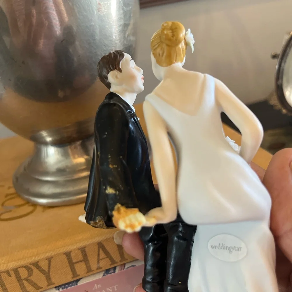 Charming Bride and Groom Cake Topper